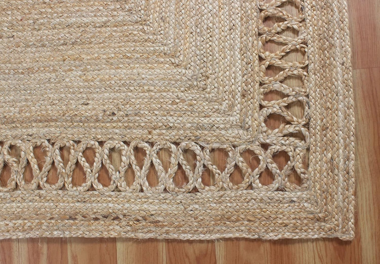 Handwoven Boho Braided Jute Rug – Perfect Natural Carpet for Any Room