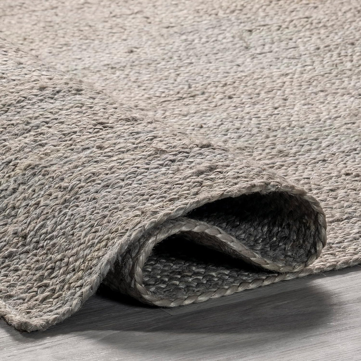 Handmade Grey Jute Rug – Hand Woven Area Carpet for Modern Homes