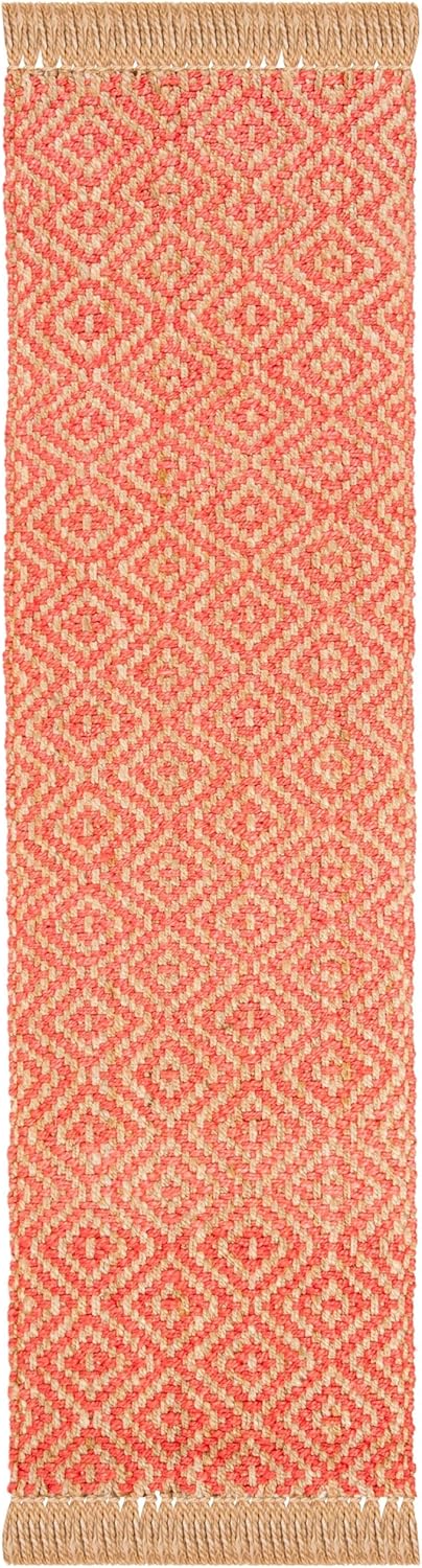 Hemp Area Rugs,Natural Fiber Indian Hand Woven Fuchsia Rug