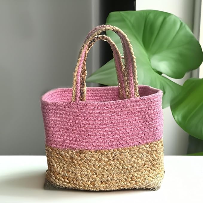 Jute Lunch Bag for Office | Picnic Basket | Tote Handbag for Lunch Box