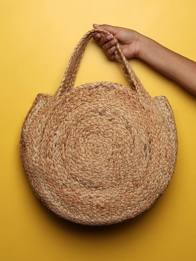 Shopping Multipurpose Jute Bag Round Sling Bag for Women Stylish