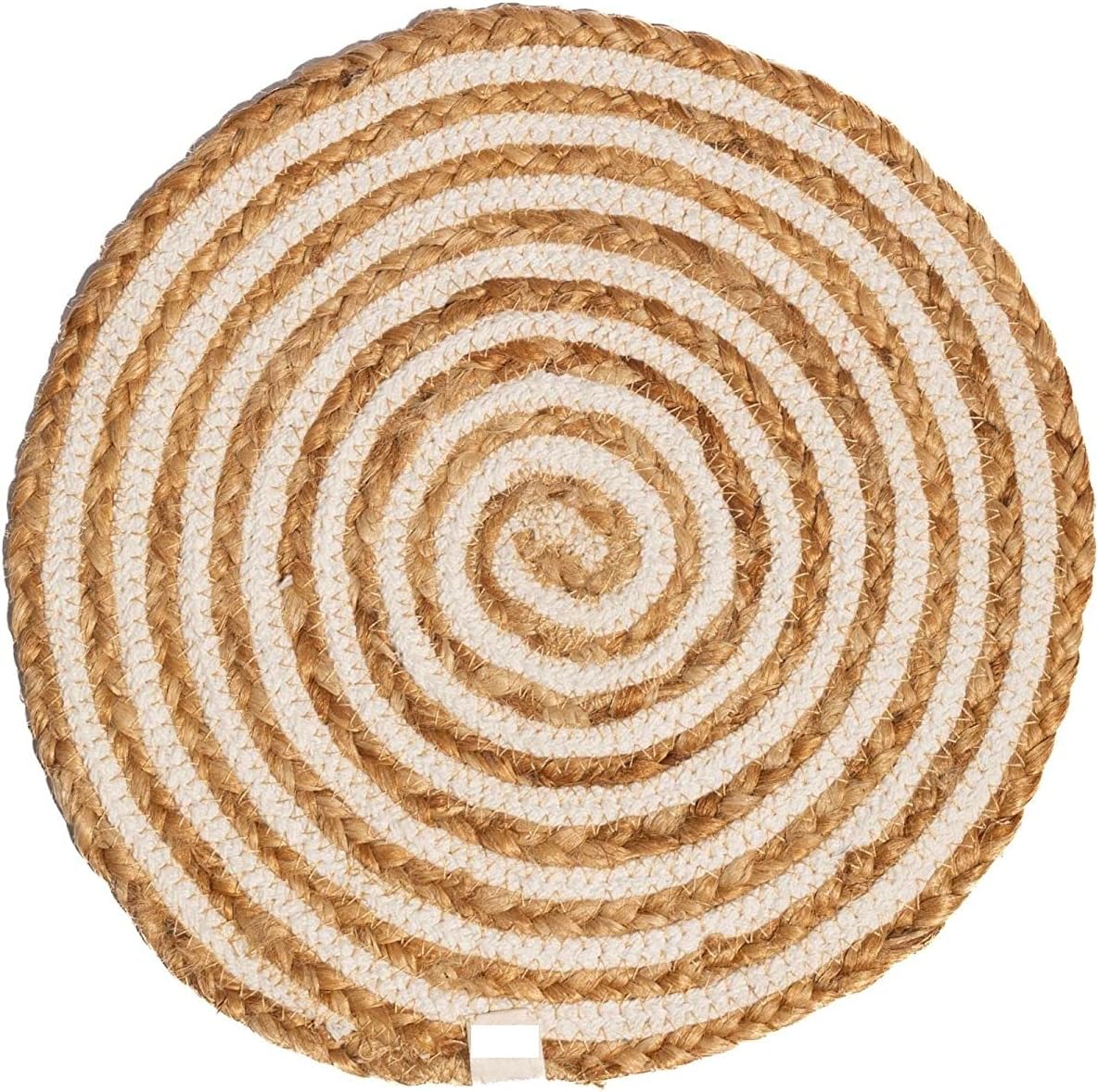 Handmade Braide Natural Jute with White Cotton Coaster,Wedding Table Decor Mats