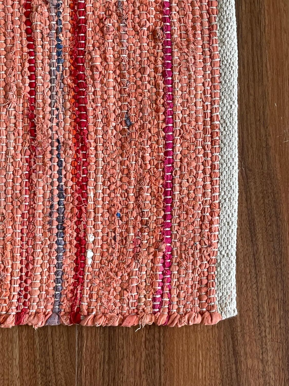 Chindi Cotton Area Rug Handmade Indian Recycled Eco Friendly Decor for Living Room