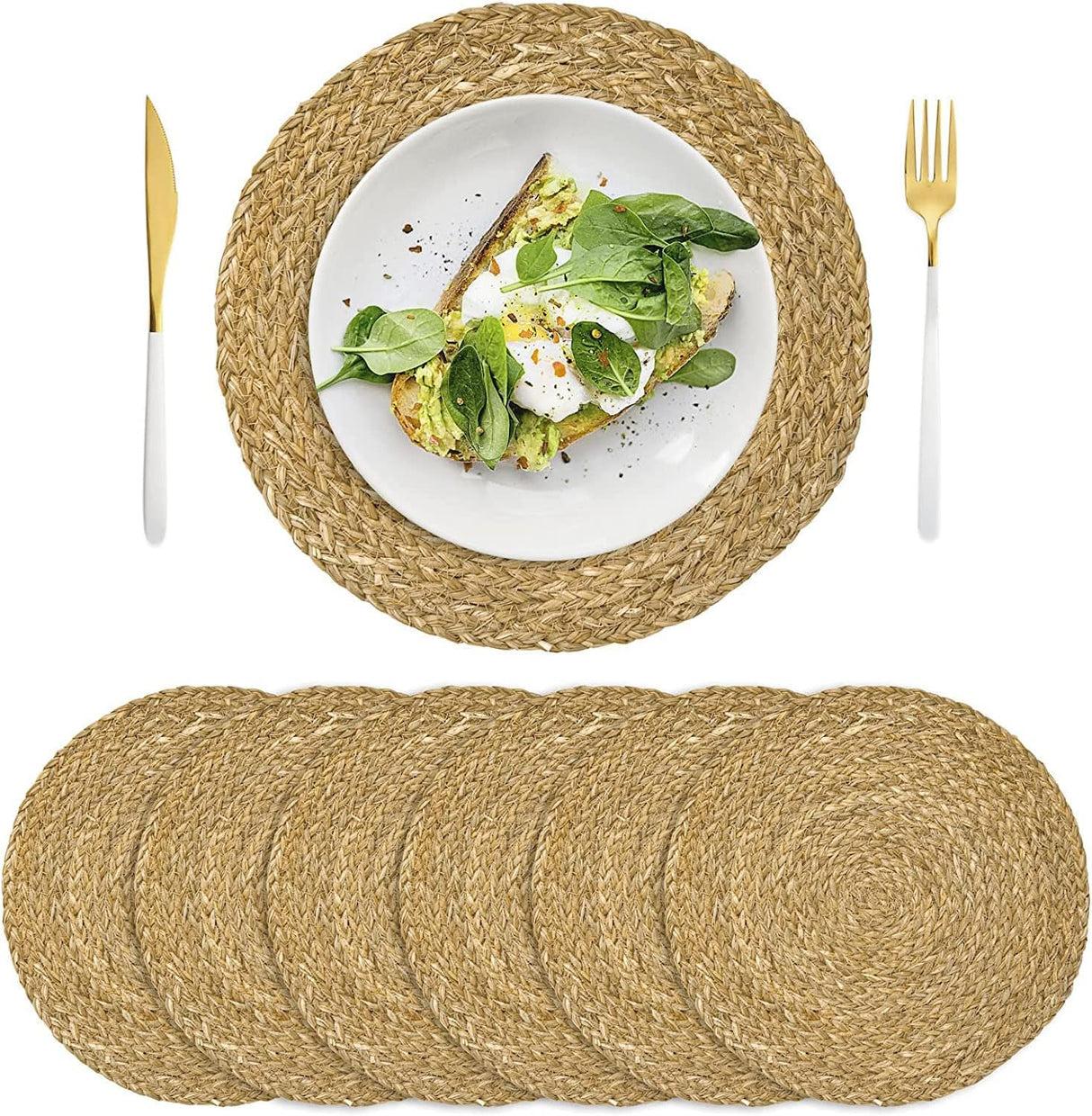 Round Braided Placemats,Handmade Braide Natural Jute Inside Coaster