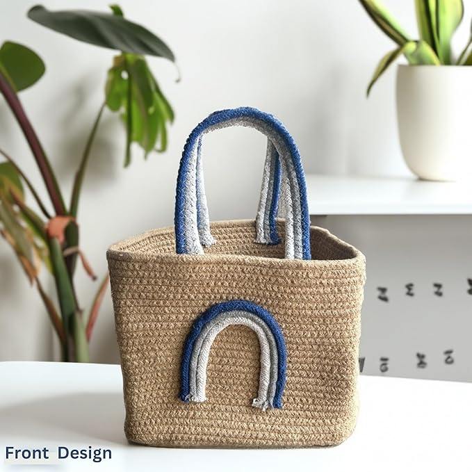 Jute Lunch Bag for Office | Picnic Basket | Tote Handbag for Lunch Box