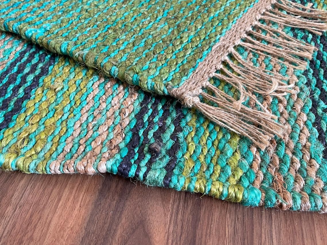 Set of 2 Pics 100% Hemp Handmade for Door Mat, Balcony, Bath, Kitchen, Gift, Indian Traditional Hemp Rugs