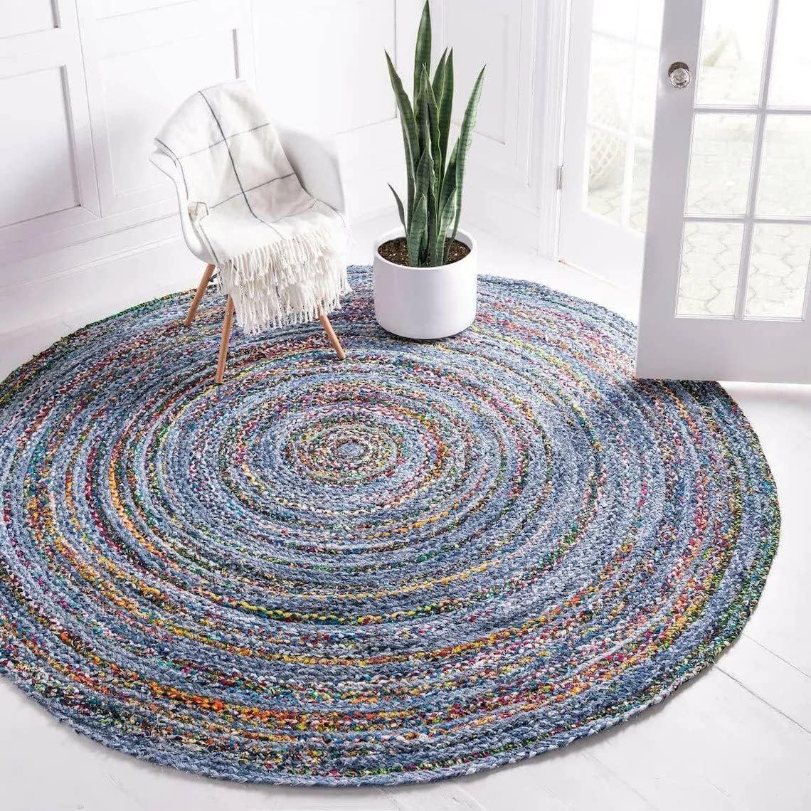 Eco-Friendly Denim Jute Rugs, Blue Rugs