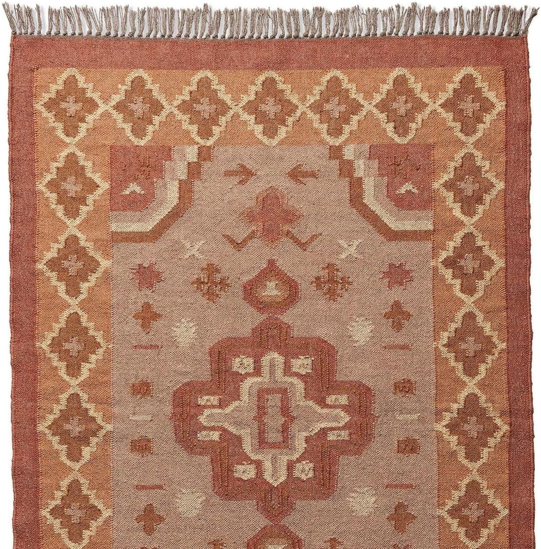 Turkish Kilim Rugs, Handwoven Wool and Jute Kilim Dhurrie Rug