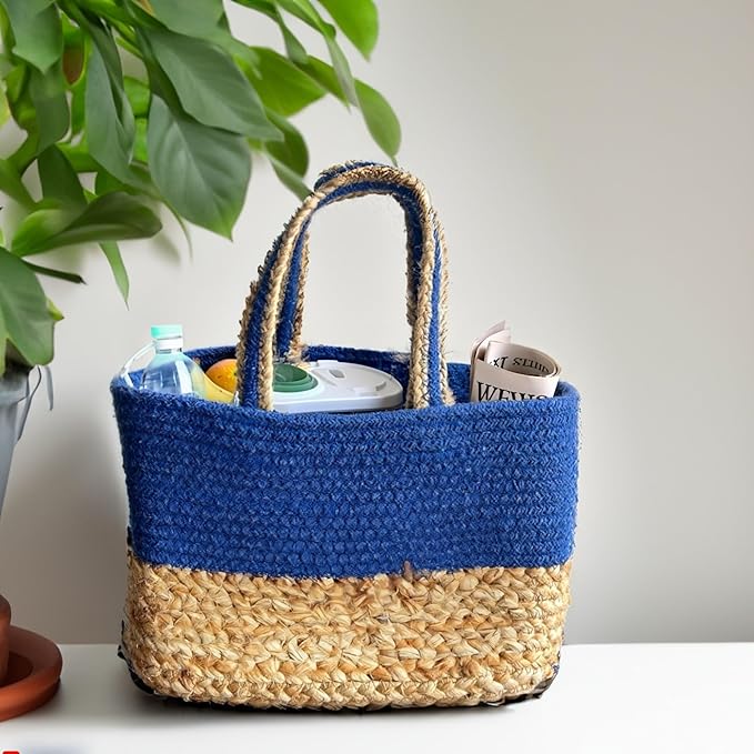 Jute Lunch Bag for Office | Picnic Basket | Tote Handbag for Lunch Box