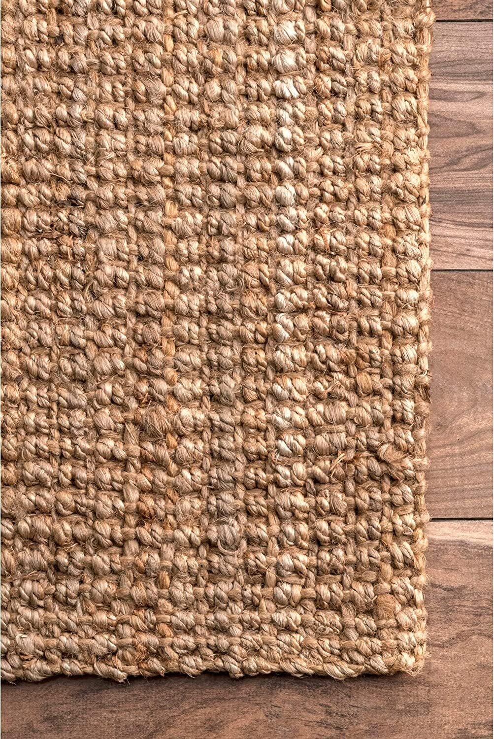 Hand Woven Ashli Handwoven Solid Jute Farmhouse, Boho Jute Carpets
