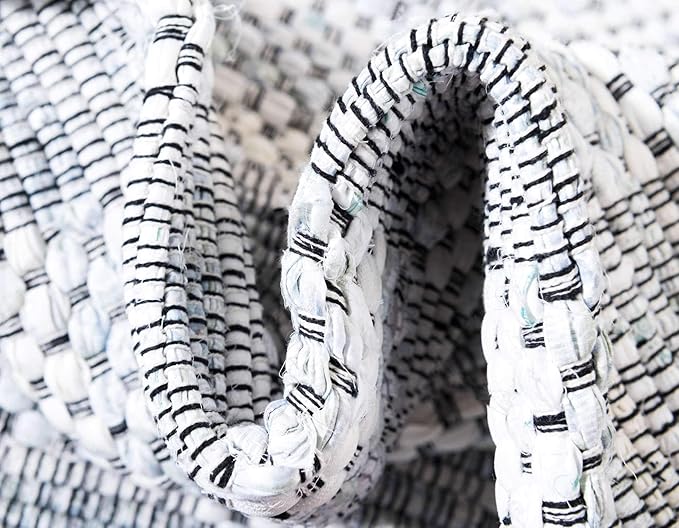 Chindi Cotton Collection Hand Woven Natural Fibers Ivory Area Rug