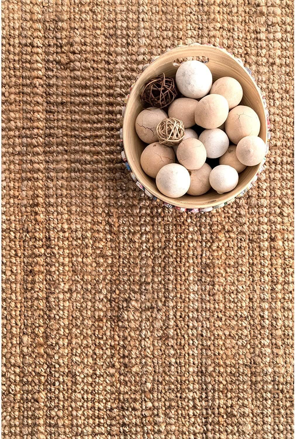 Hand Woven Ashli Handwoven Solid Jute Farmhouse, Boho Jute Carpets