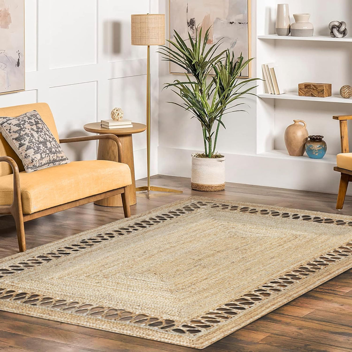 Handwoven Boho Braided Jute Rug – Perfect Natural Carpet for Any Room