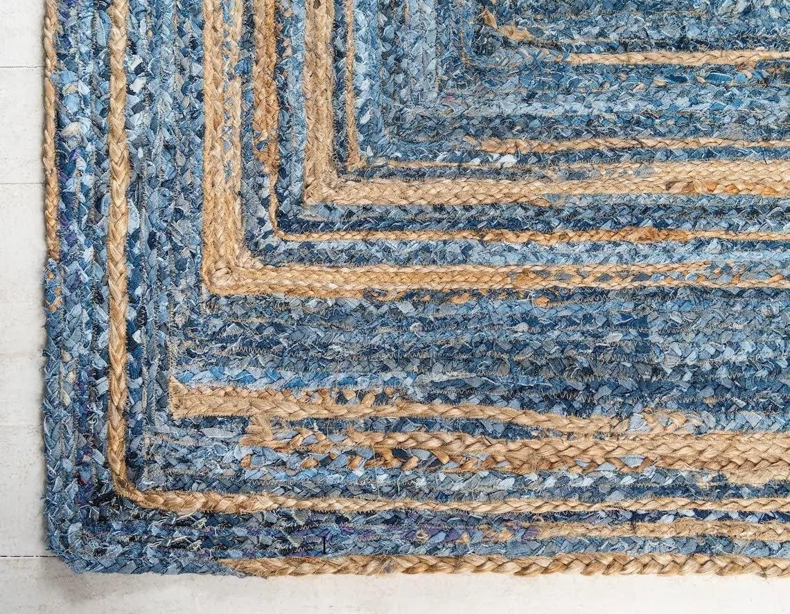 Eco-Friendly Denim Jute Rugs, Blue Rugs