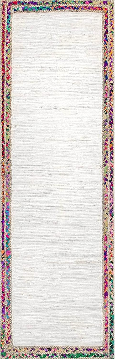 Indian Hand Woven Ivory Off White Jute-Cotton Mix Rugs