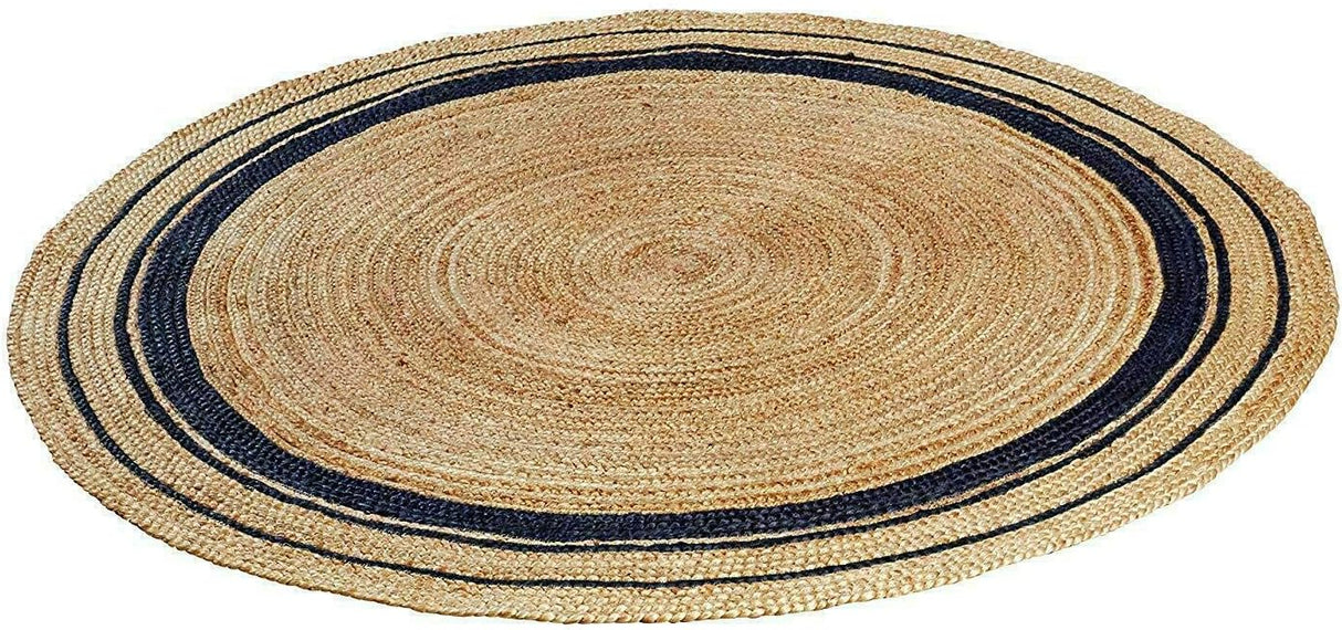 Bohemian Natural Fiber Rug – Rikki Design with Braided Border