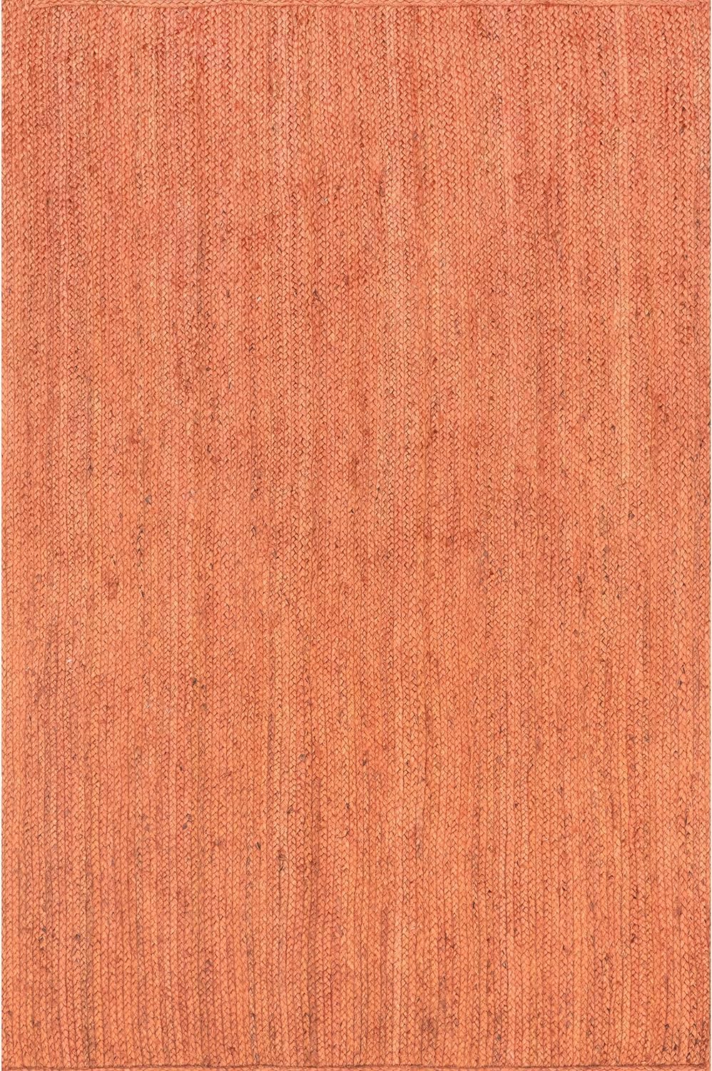 Hand-Woven Area Rug – Rustic Handmade Rug in Rust Color