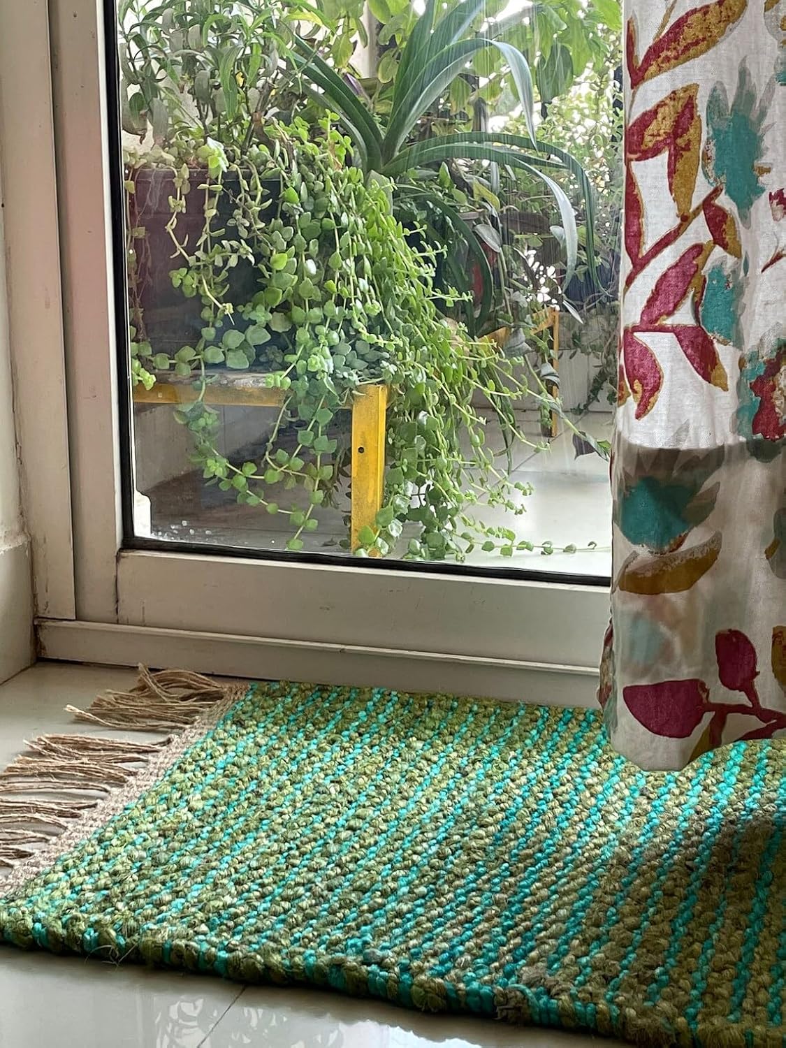 Set of 2 Pics 100% Hemp Handmade for Door Mat, Balcony, Bath, Kitchen, Gift, Indian Traditional Hemp Rugs