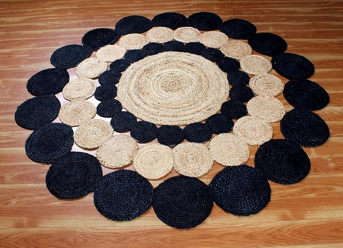 Natural Jute Round Rug – Handmade Eco-Friendly Area Carpet for Home Decor