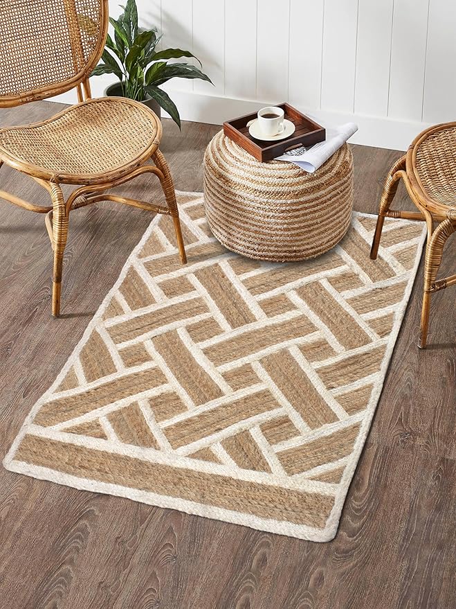Handwoven Jute Rug for Living Room – Rustic & Stylish Doormat