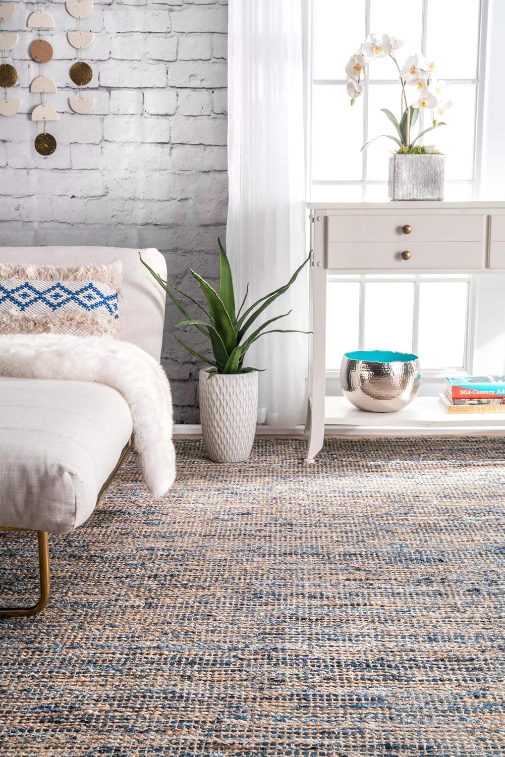Denim And Natural Jute Rug,Blue Hemp Rugs