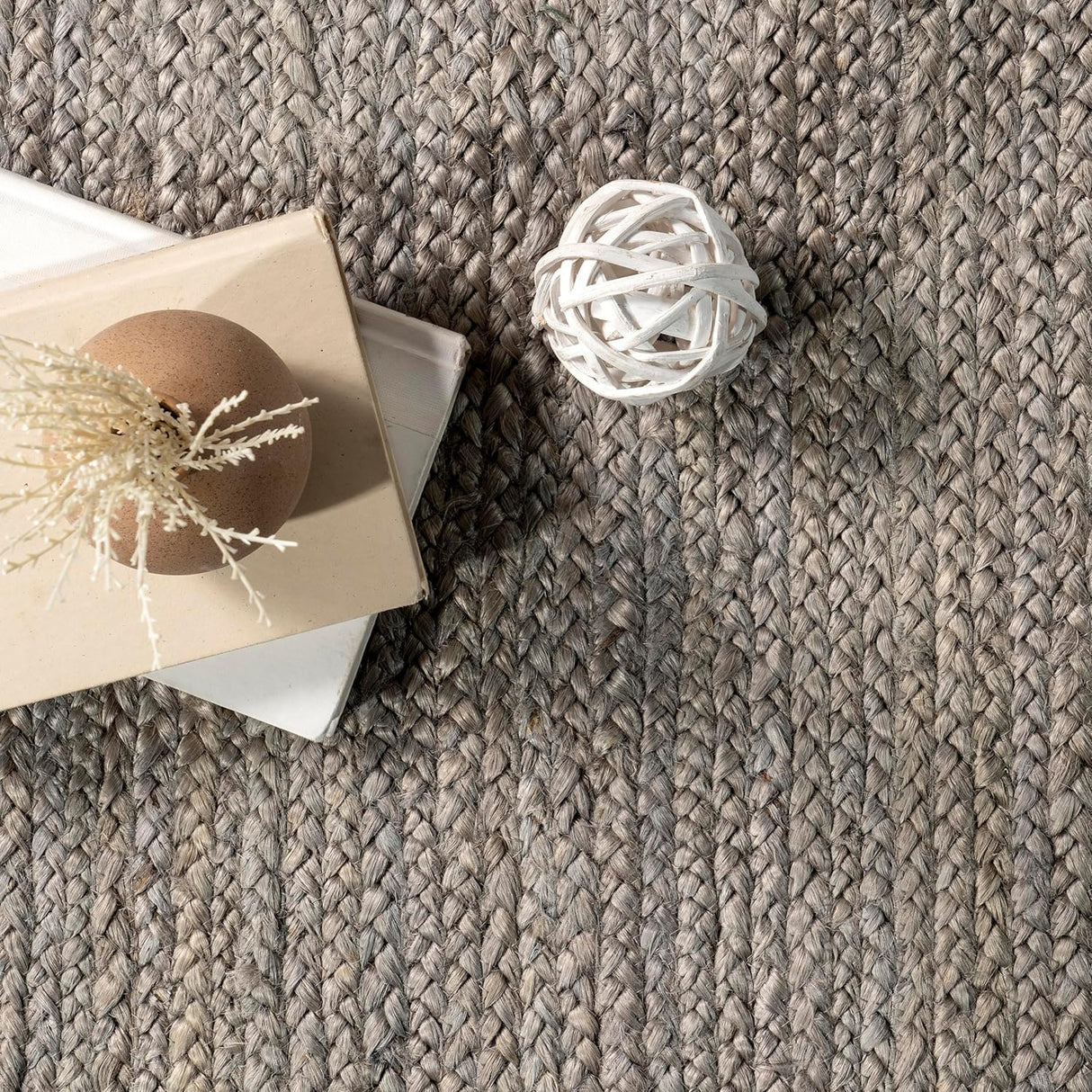 Handmade Grey Jute Rug – Hand Woven Area Carpet for Modern Homes