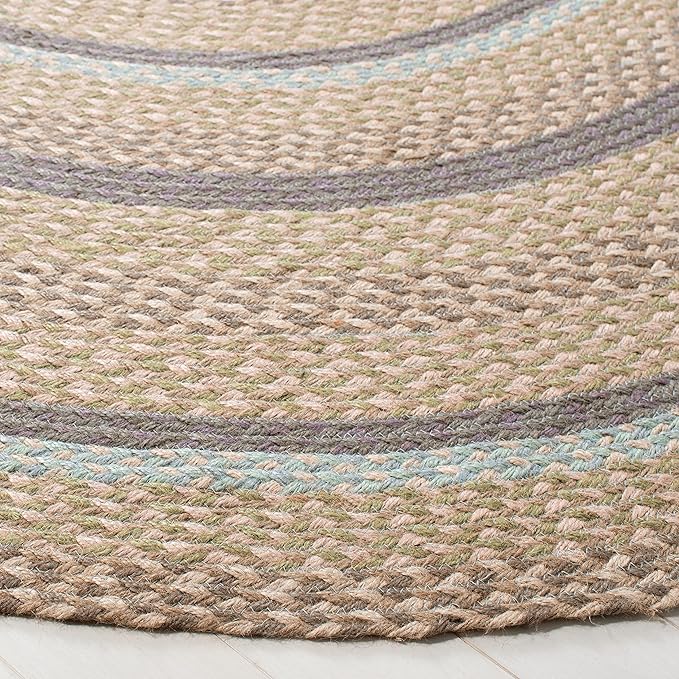 Natural Jute Round Rug, Handmade Braided Jute Area Rug