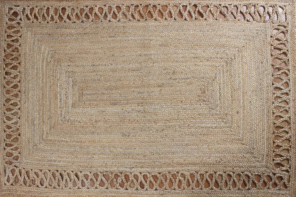Handwoven Boho Braided Jute Rug – Perfect Natural Carpet for Any Room