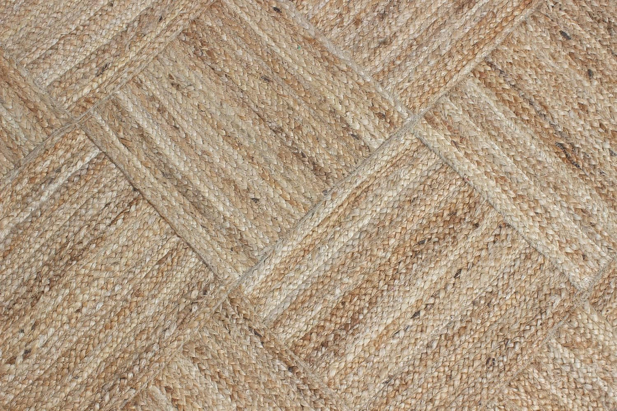 Unique Geometric Jute Rug – Handcrafted Natural Fiber Rug for Modern Spaces