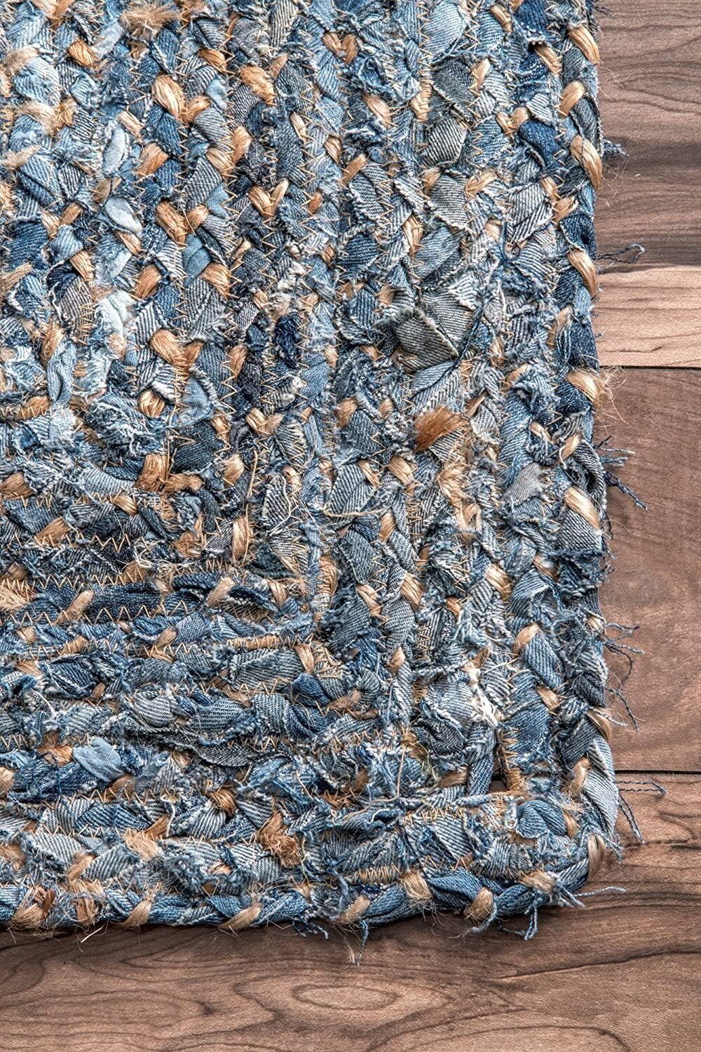 Eco-Friendly Denim Jute Rugs,Blue Carpet