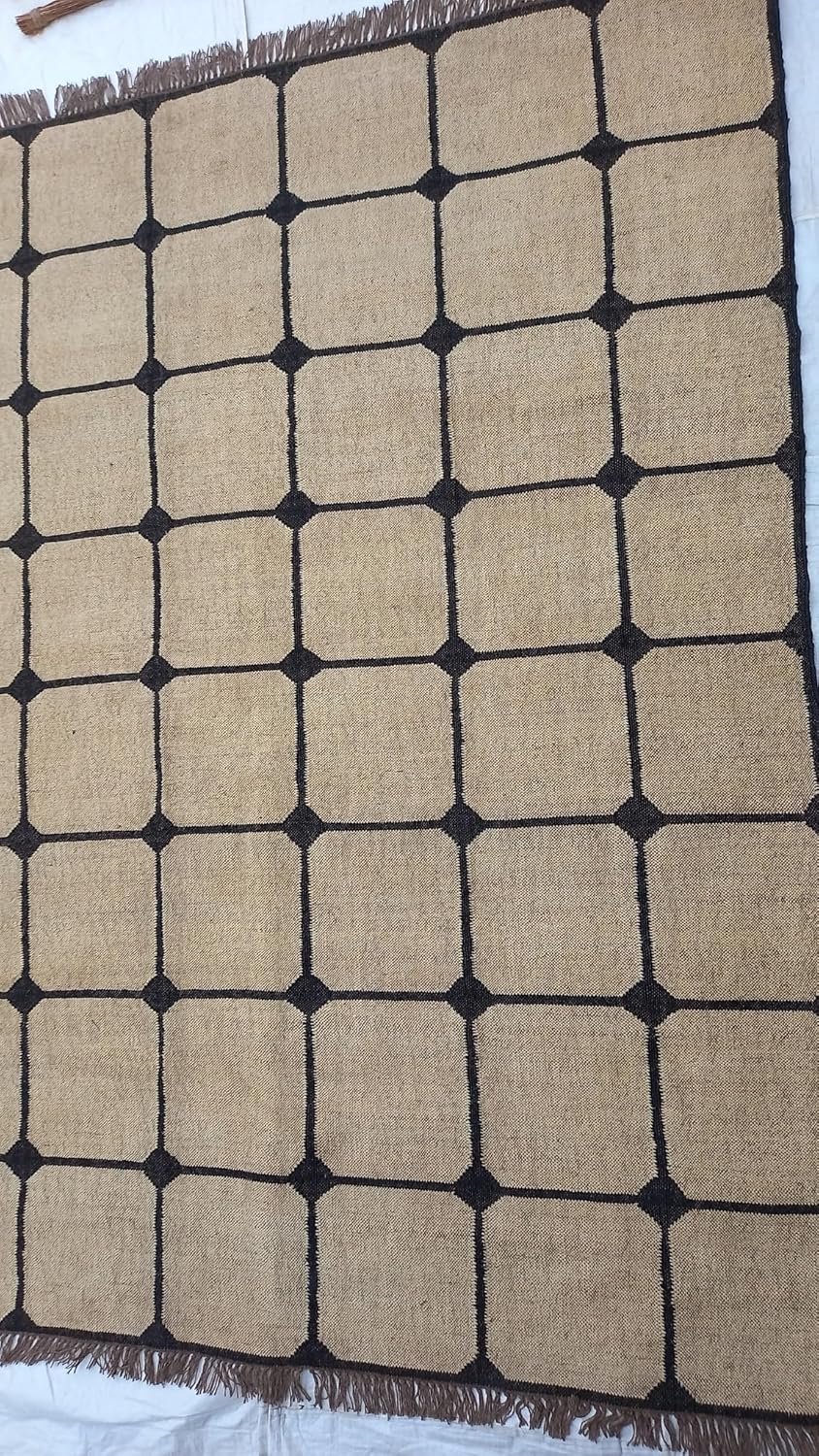 Handmade Kilim Dhurrie Rug, Boho Rug Traditional Indian Carpet Geometric Rug