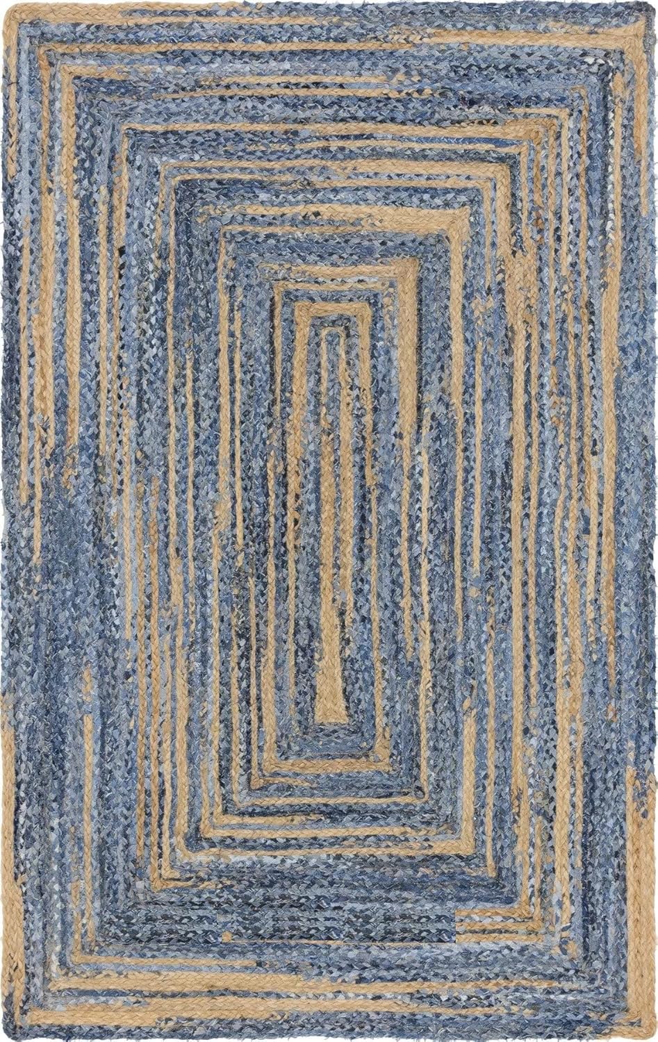 Eco-Friendly Denim Jute Rugs, Blue Rugs