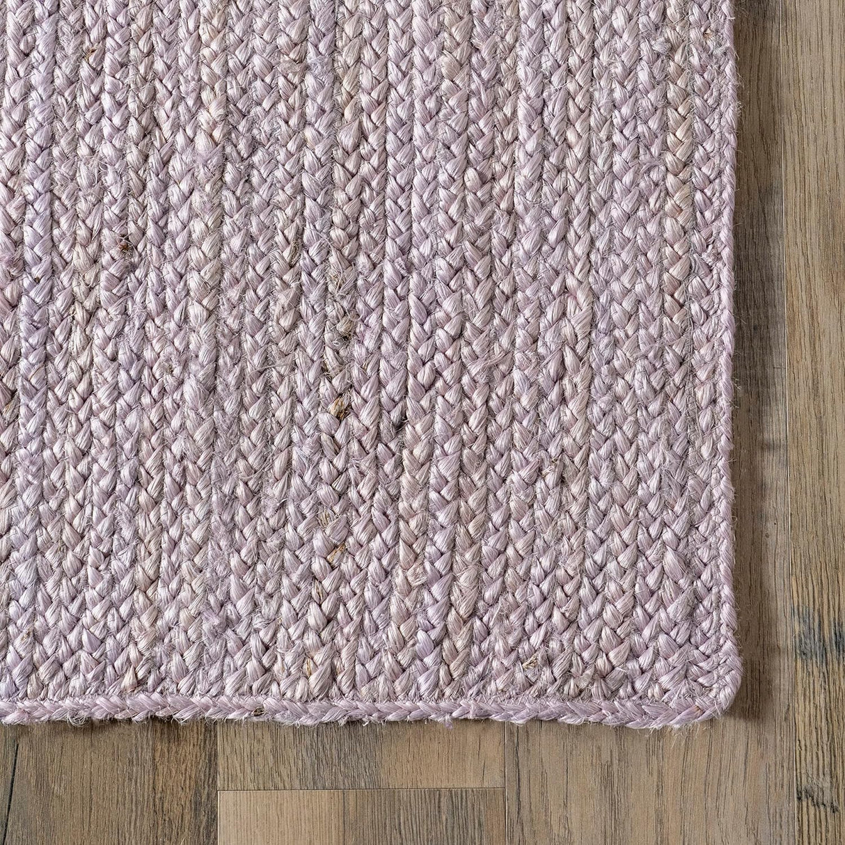 Light Purple Natural Jute Rug – Hand-Woven Eco-Friendly Floor Rug
