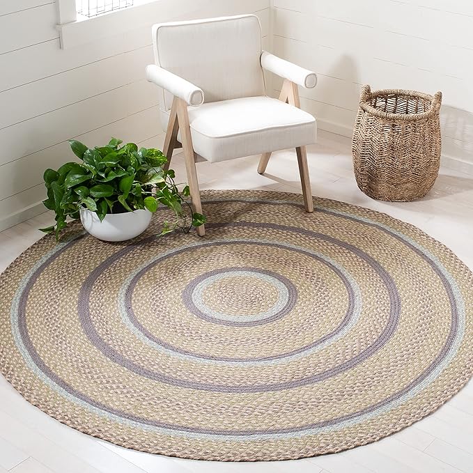 Natural Jute Round Rug, Handmade Braided Jute Area Rug