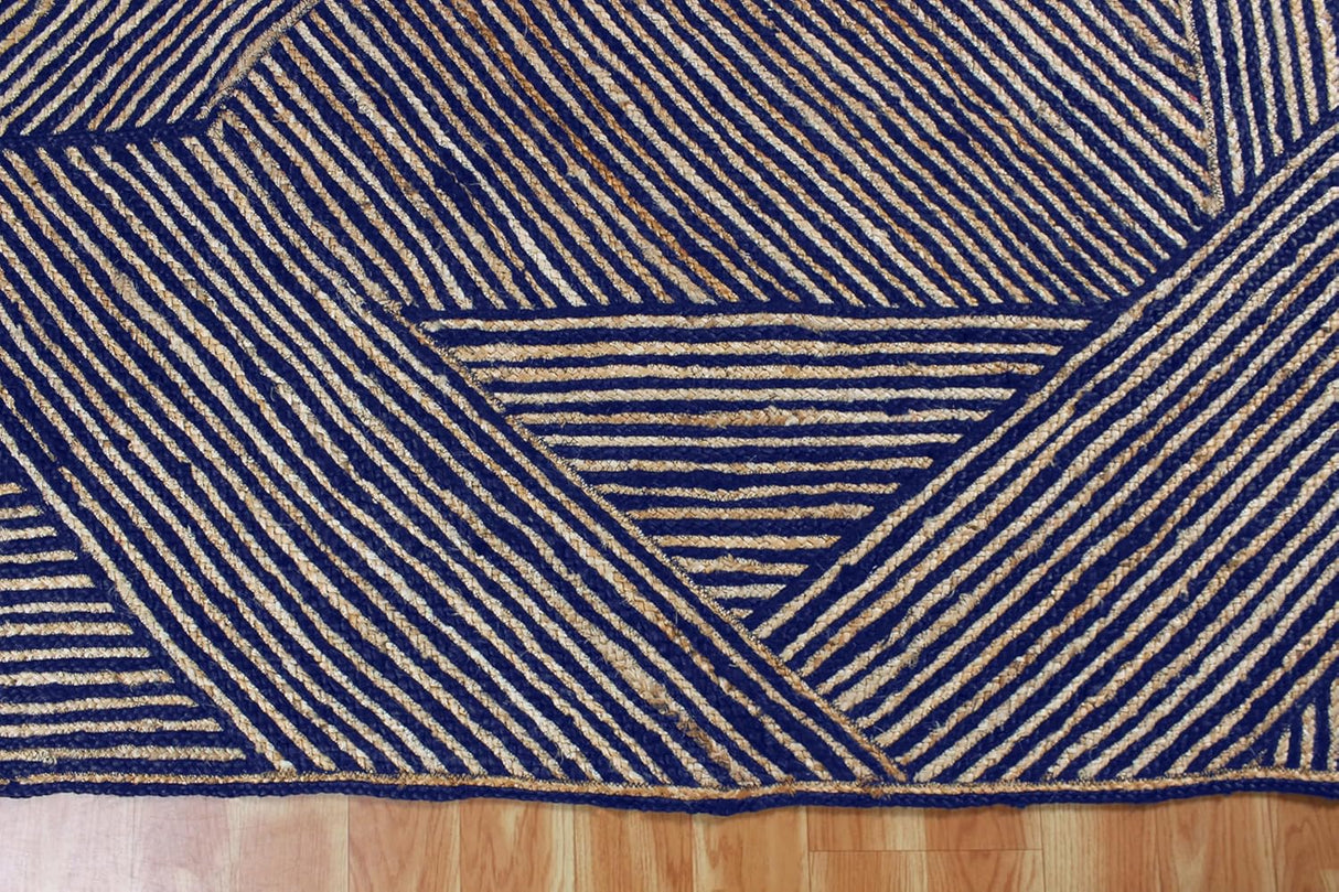 Unique Geometric Jute Rug – Handcrafted Natural Fiber Rug for Modern Spaces