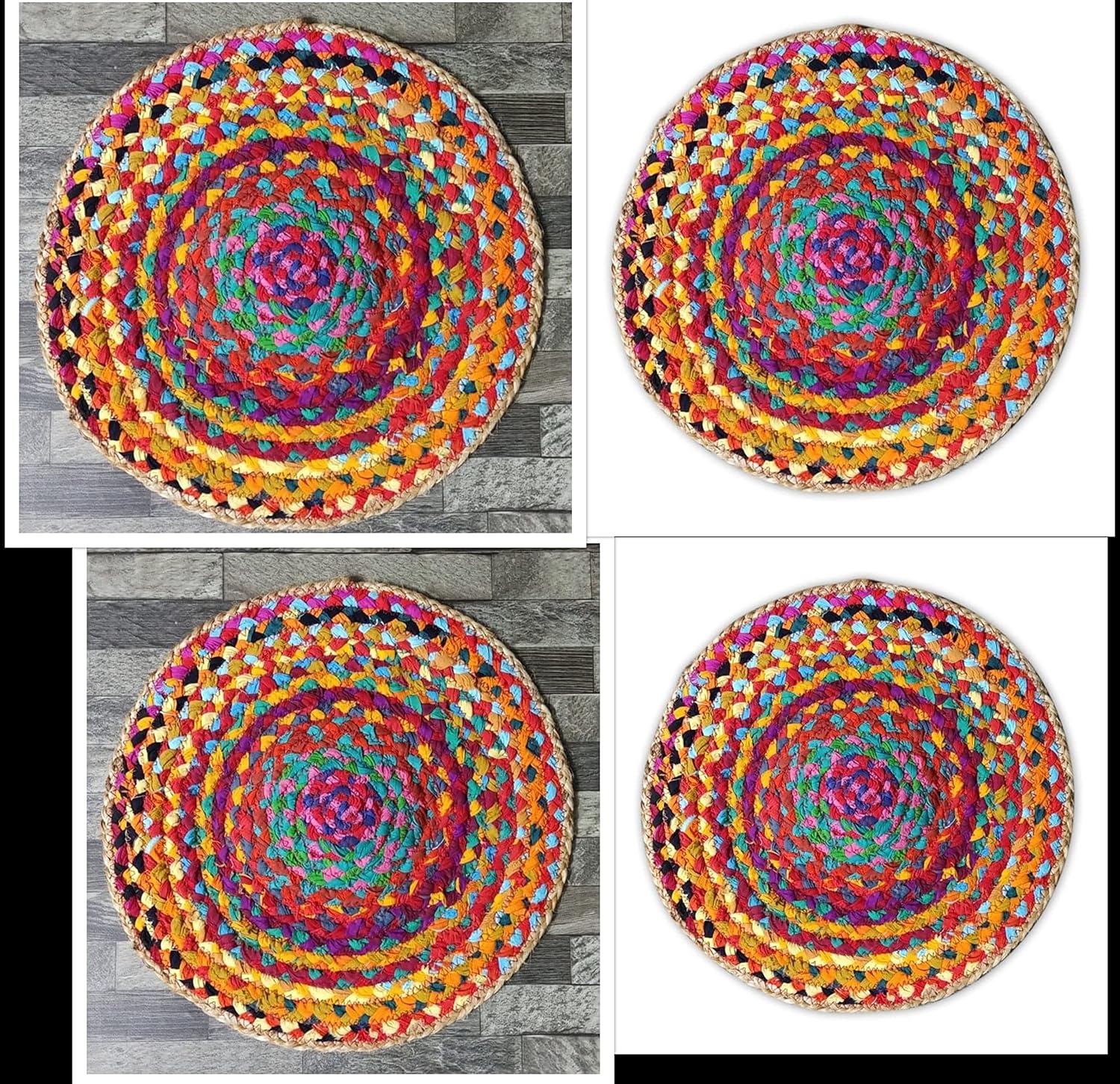 Eco-Friendly Table Top,Handmade Braide Multi Cotton Coaster