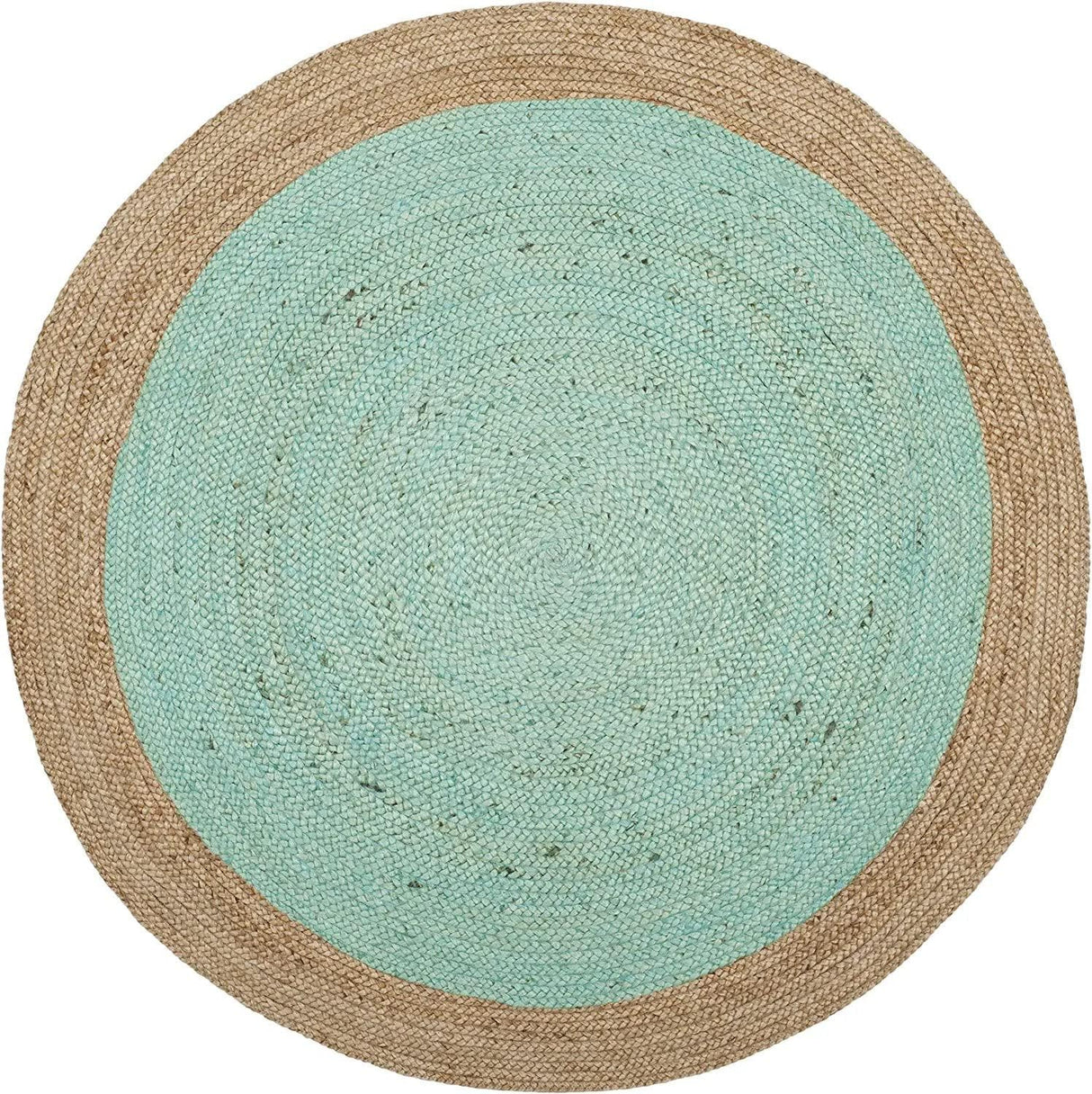 Rustic Sky Blue Jute Rug – Handmade Natural Fiber Area Rug