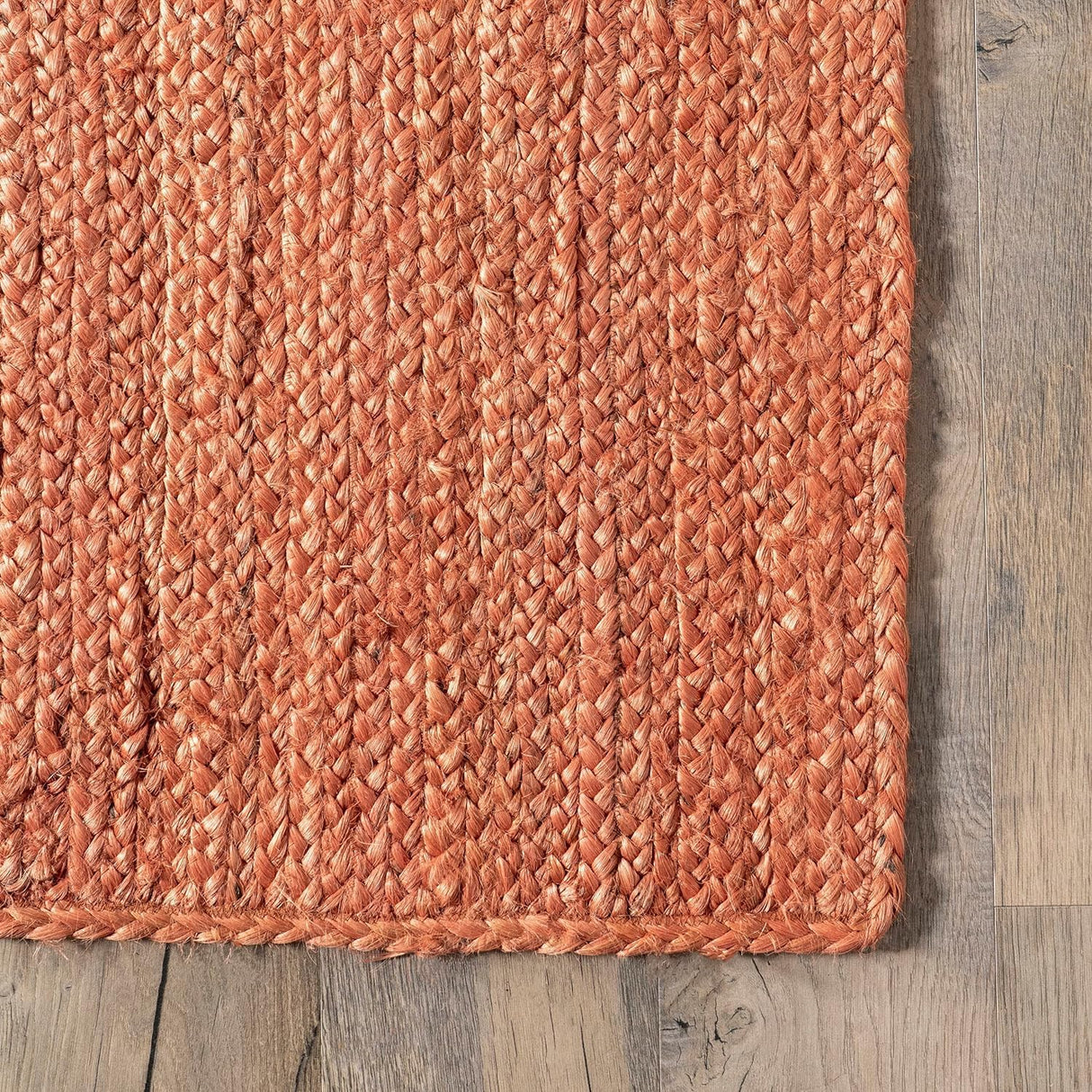 Hand-Woven Area Rug – Rustic Handmade Rug in Rust Color