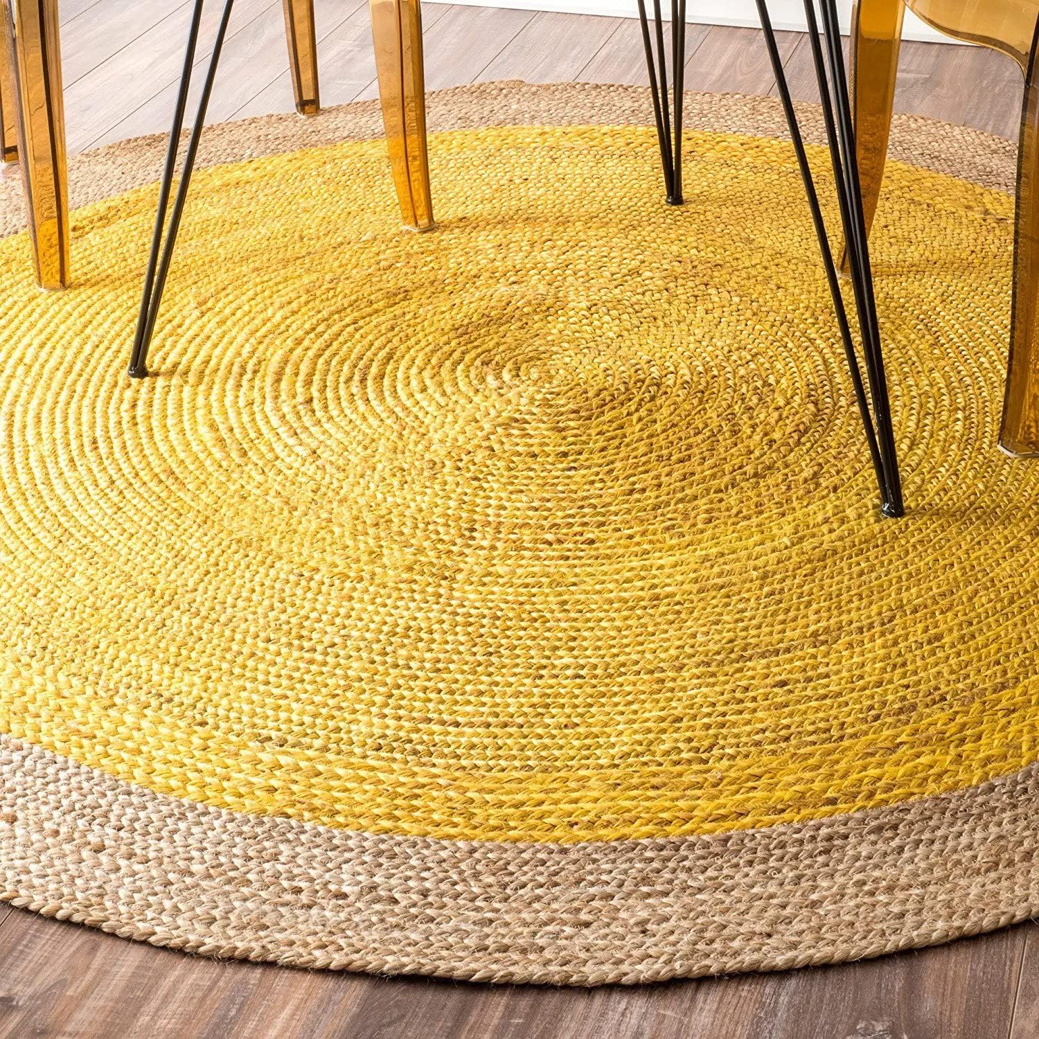 Eco-Friendly Round Braided Jute Rug – Handmade Natural Carpet for Indoor Use