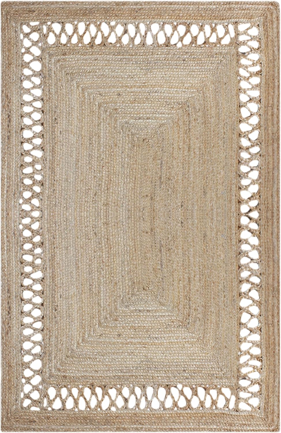 Handwoven Boho Braided Jute Rug – Perfect Natural Carpet for Any Room