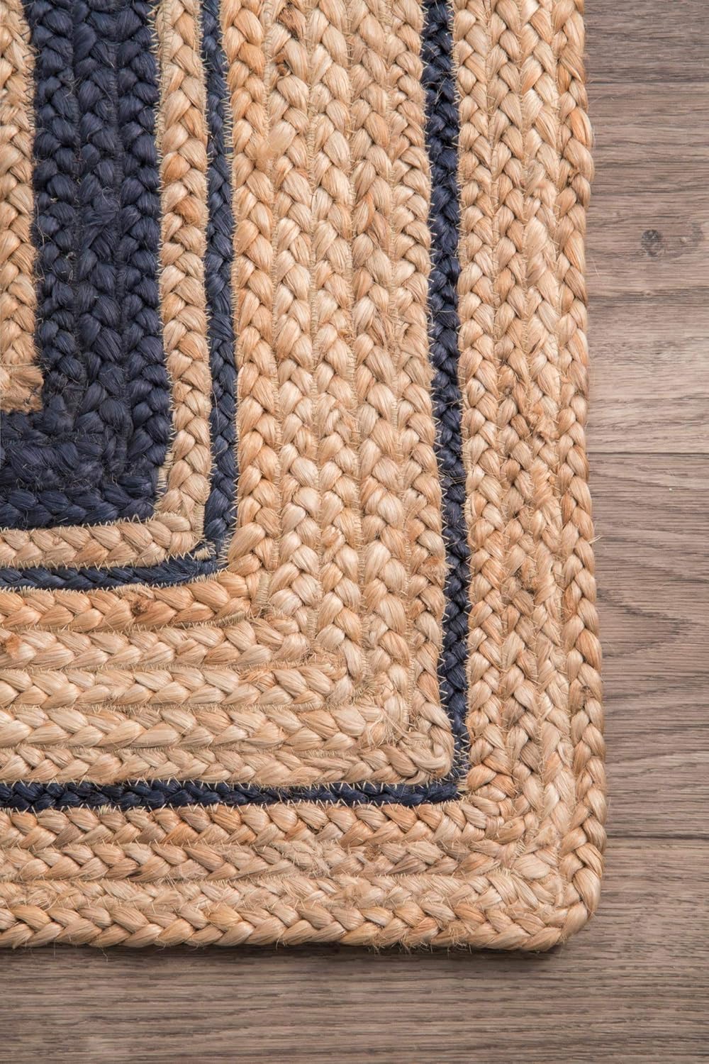 Bohemian Natural Fiber Rug – Rikki Design with Braided Border