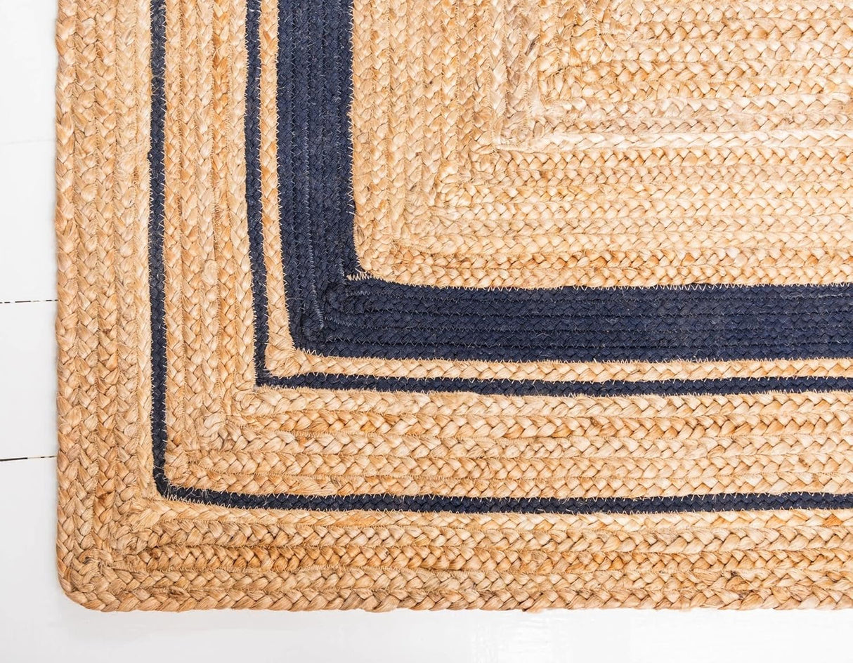 Bohemian Natural Fiber Rug – Rikki Design with Braided Border