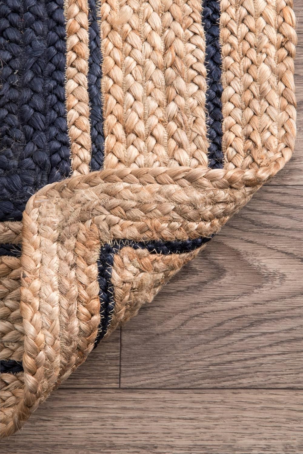 Bohemian Natural Fiber Rug – Rikki Design with Braided Border