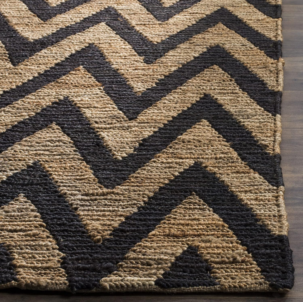 Zigzag Chevron Jute Hemp Area Rugs in Living Room, Bedroom