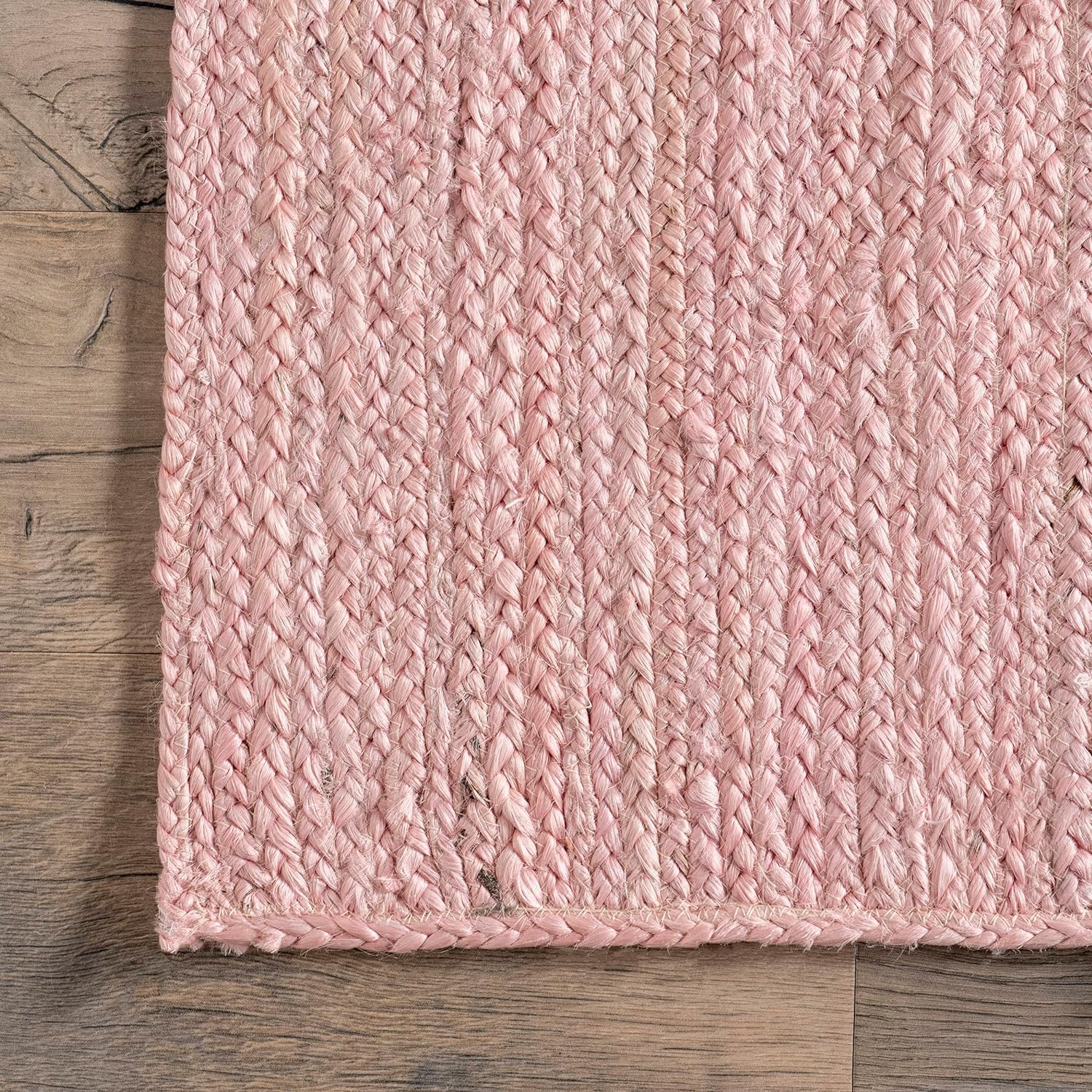 Light Pink Jute Rug by Rigo – Handwoven Natural Rug for Living Room