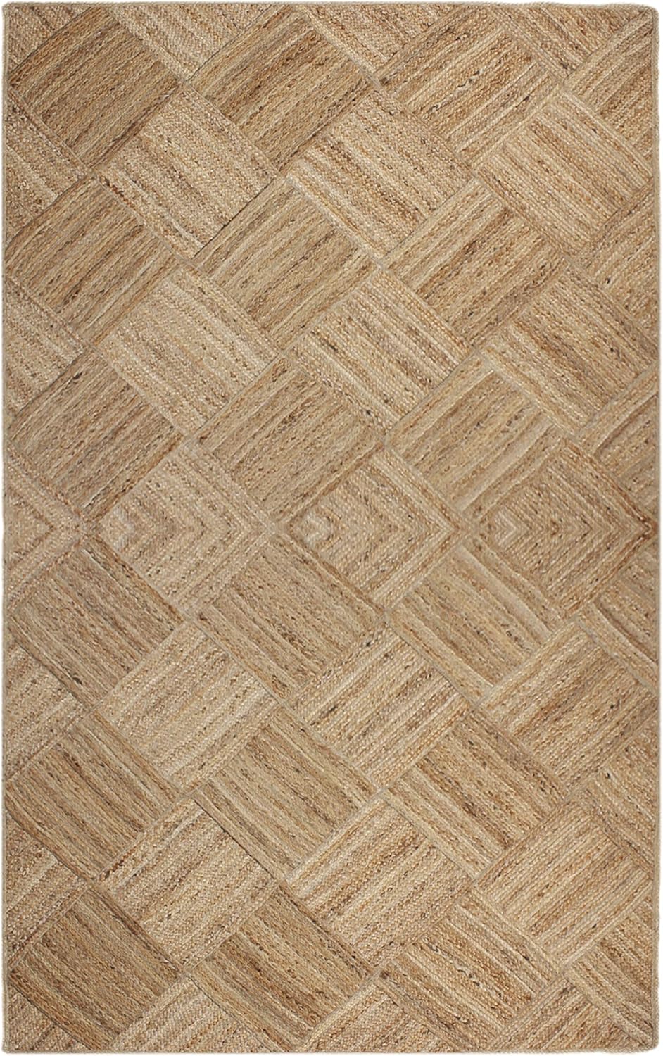 Unique Geometric Jute Rug – Handcrafted Natural Fiber Rug for Modern Spaces