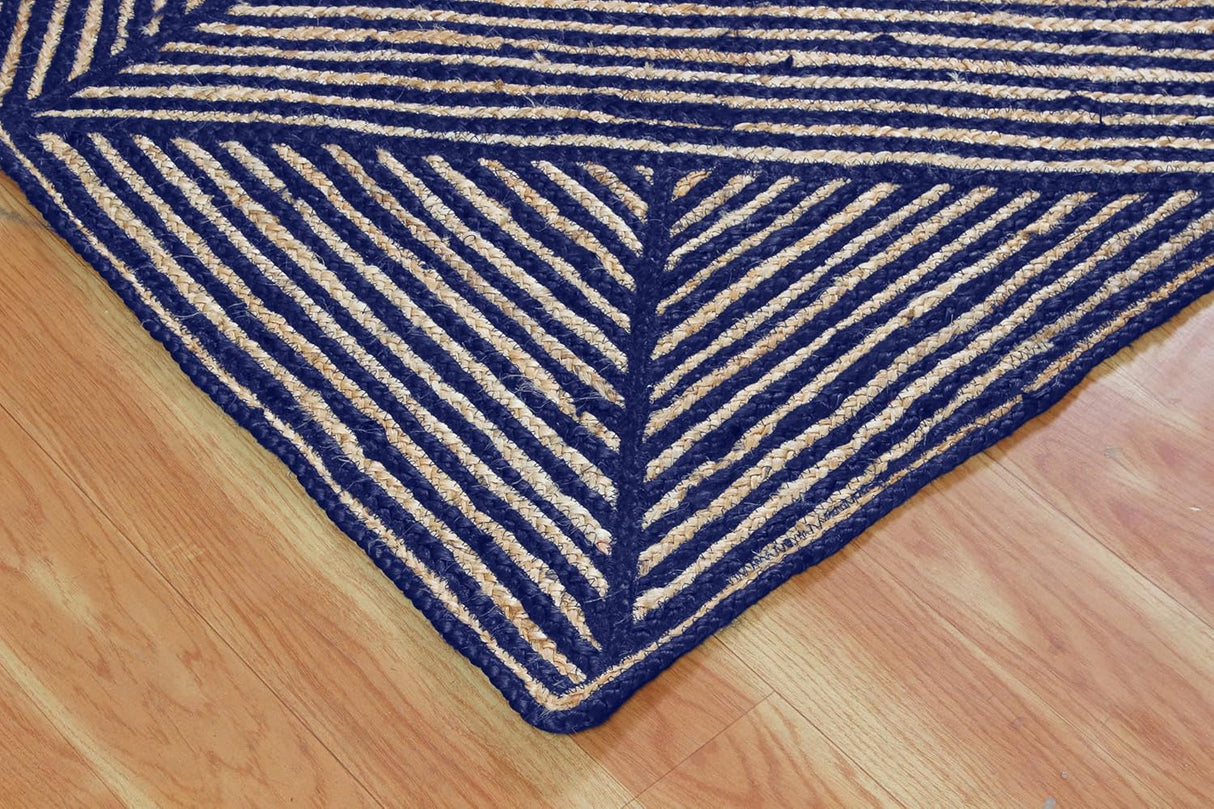Unique Geometric Jute Rug – Handcrafted Natural Fiber Rug for Modern Spaces