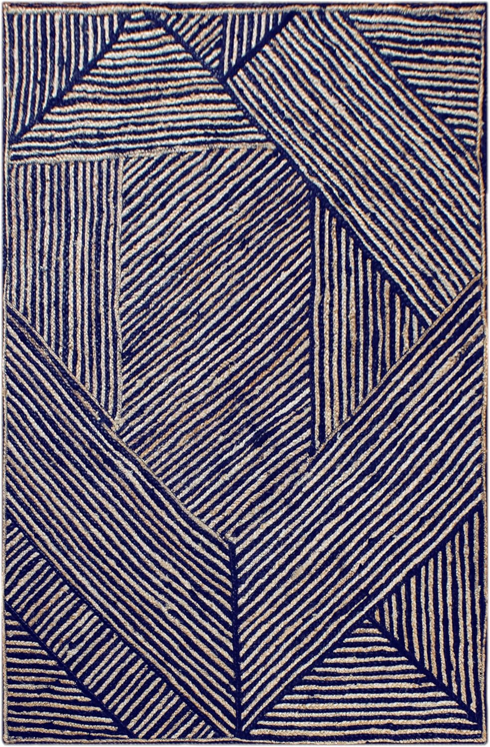 Unique Geometric Jute Rug – Handcrafted Natural Fiber Rug for Modern Spaces