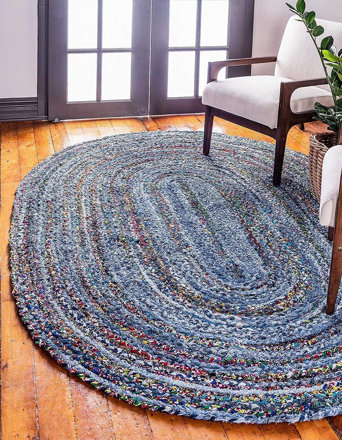 Eco-Friendly Denim Jute Rugs, Blue Rugs