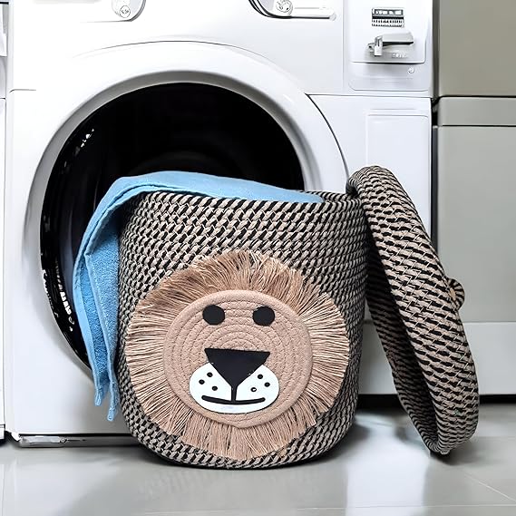 DECOR Cotton Storage Basket, Laundry Bag for Home-Basket